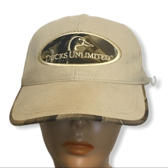 Ducks Unlimited Outdoor Hunting Cap Beige Camouflage adjustable size OS - Picture 1 of 12